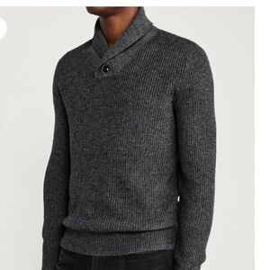 Abercrombie & Fitch Men's Gray Shawl Collar Sweater